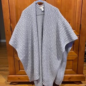 OS Michael Kors Shall Sweater Poncho Grey NWOT
